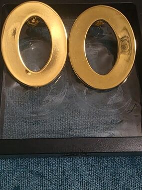 Sassy Jones Kennedy Gold Oval Pierced Earrings